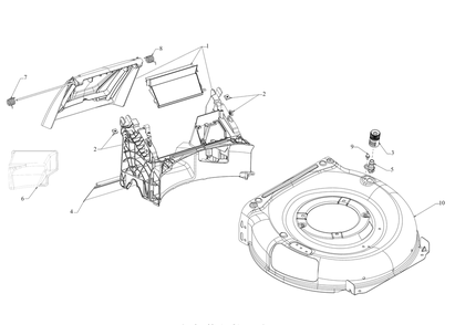 Deck Assembly Diagram and Parts List for SC500EQ (12ACP2J6710)(2021) Cub Cadet Lawn Mower